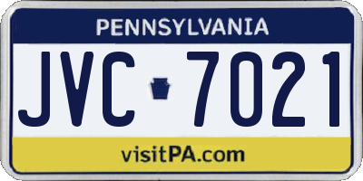 PA license plate JVC7021