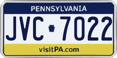 PA license plate JVC7022