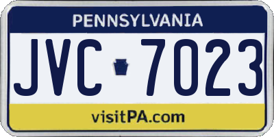 PA license plate JVC7023