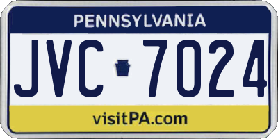 PA license plate JVC7024