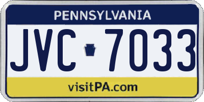 PA license plate JVC7033