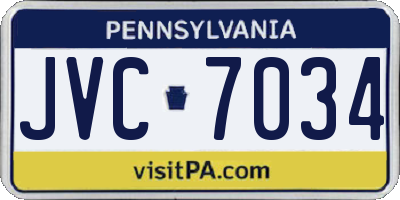 PA license plate JVC7034