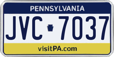PA license plate JVC7037