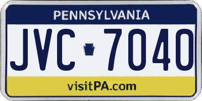 PA license plate JVC7040