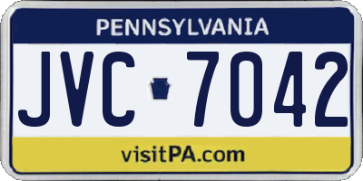 PA license plate JVC7042