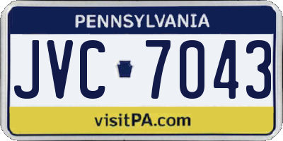 PA license plate JVC7043