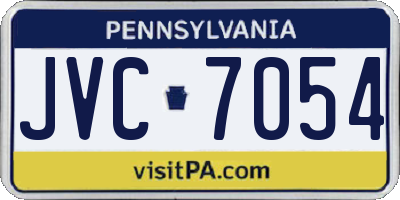PA license plate JVC7054