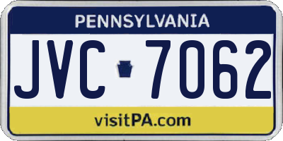 PA license plate JVC7062
