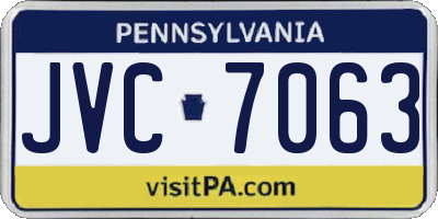 PA license plate JVC7063