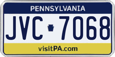 PA license plate JVC7068