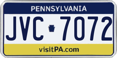PA license plate JVC7072
