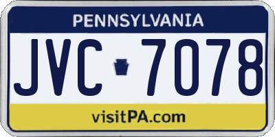 PA license plate JVC7078