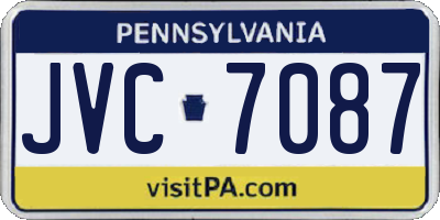PA license plate JVC7087