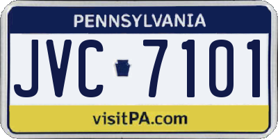 PA license plate JVC7101