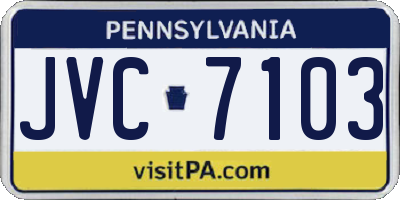 PA license plate JVC7103