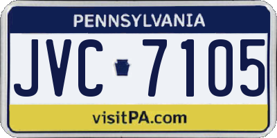 PA license plate JVC7105