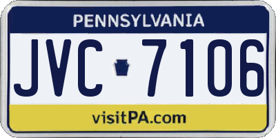 PA license plate JVC7106