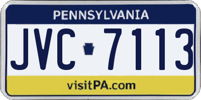 PA license plate JVC7113
