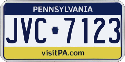 PA license plate JVC7123
