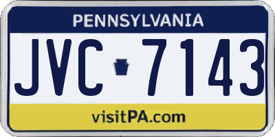 PA license plate JVC7143