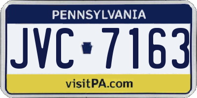 PA license plate JVC7163