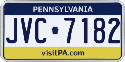 PA license plate JVC7182