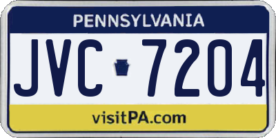 PA license plate JVC7204