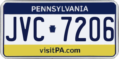 PA license plate JVC7206