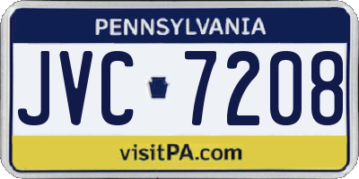 PA license plate JVC7208