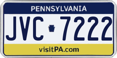 PA license plate JVC7222