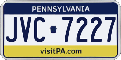 PA license plate JVC7227