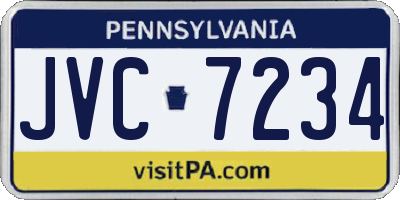 PA license plate JVC7234
