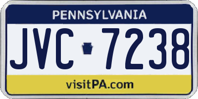 PA license plate JVC7238