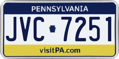 PA license plate JVC7251
