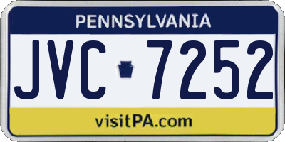 PA license plate JVC7252