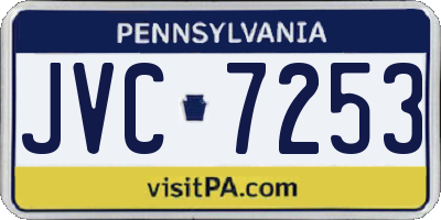 PA license plate JVC7253