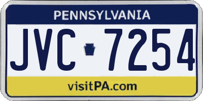 PA license plate JVC7254