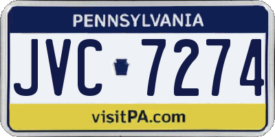 PA license plate JVC7274
