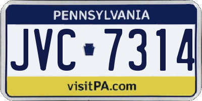 PA license plate JVC7314