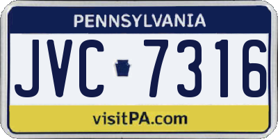 PA license plate JVC7316