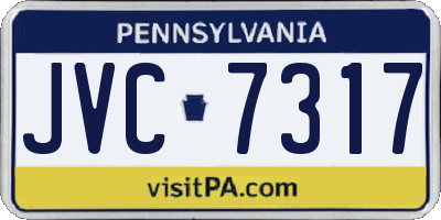 PA license plate JVC7317