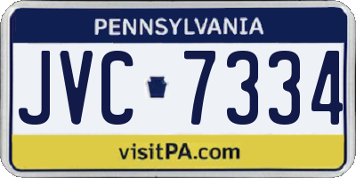 PA license plate JVC7334