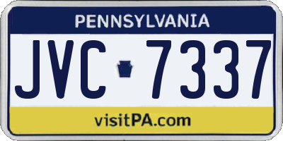 PA license plate JVC7337