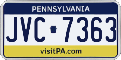 PA license plate JVC7363