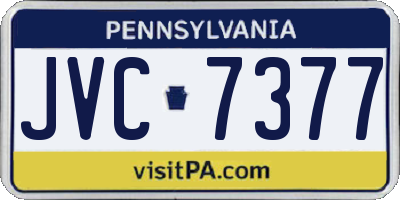 PA license plate JVC7377