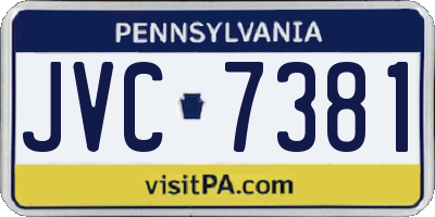PA license plate JVC7381