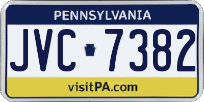 PA license plate JVC7382