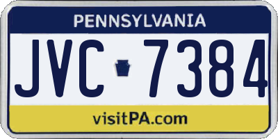 PA license plate JVC7384