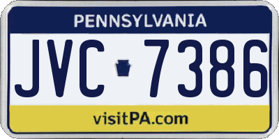 PA license plate JVC7386