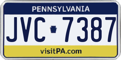 PA license plate JVC7387